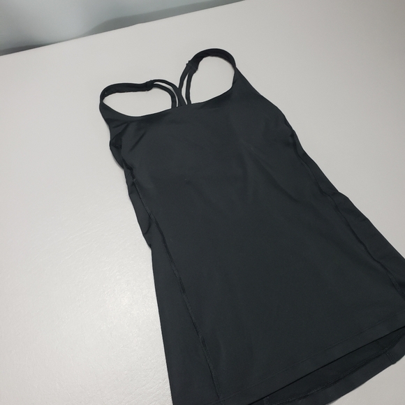 Lucy solid black work out tank top with built in bra women's size XS - Picture 2 of 9